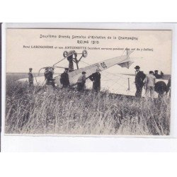 REIMS: deuxième grande semaine d'aviation Labouchère et son antoinette, accident - très bon état
