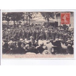 BRIENNE: aviation fêtes d'inauguration de la station militaire 1913, arrivée de la fanfare - très bon état