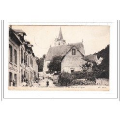 VILLEQUIER : la rue de l'eglise - tres bon etat