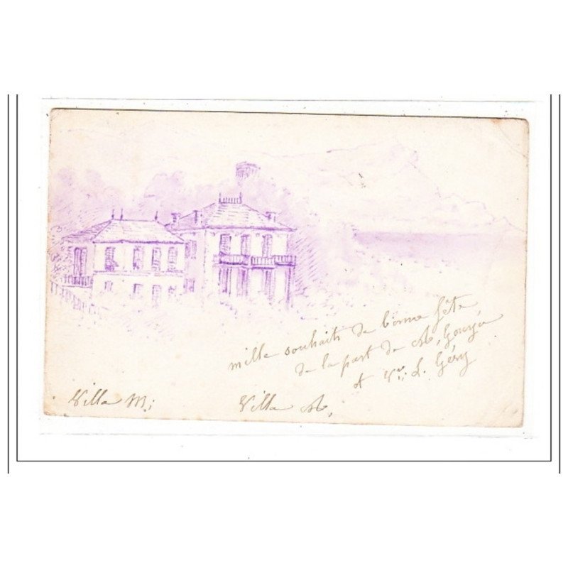 SEINE MARITIME : villa (carte dessinée à la main)- etat SEINE MARITIME : villa (carte dessinée à la main)- etat