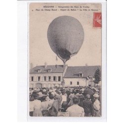 SEZANNE: aviation, ballon rond, inauguration des eaux de verdey, place du champ benoît départ du ballon - état