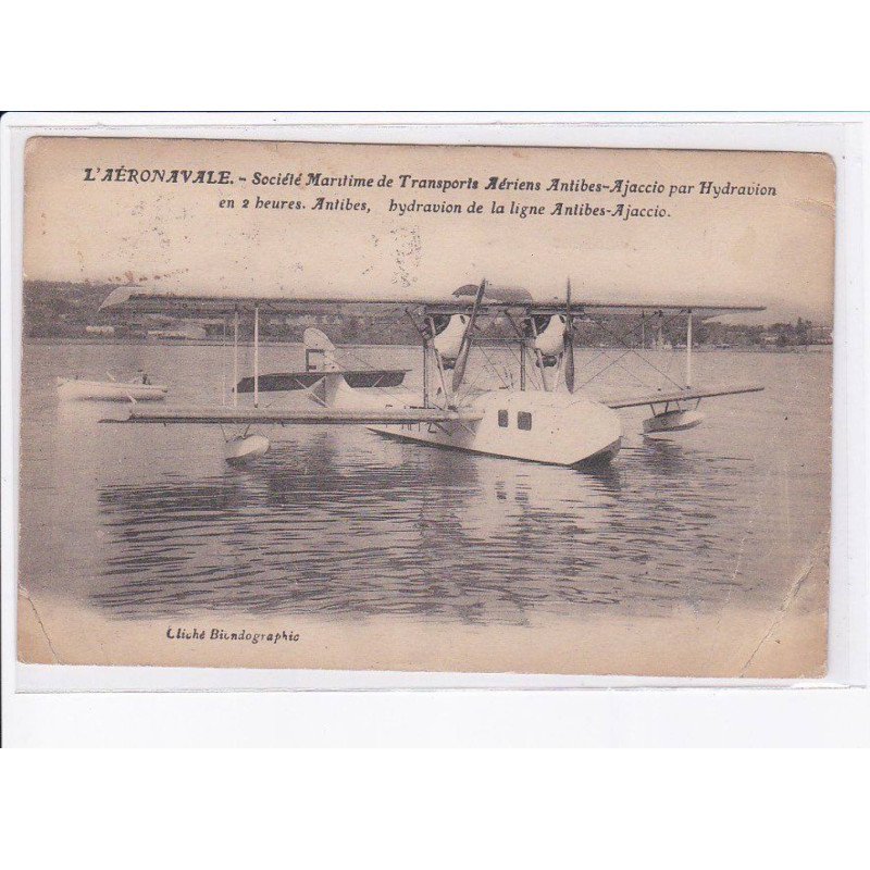 AJACCIO: aviation aéronavale société maritime de transports aériens, hydravion - état AJACCIO: aviation aéronavale société maritime de transports aériens, hydravion - état