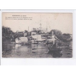 ENGHIEN: aviation 1908, essais de blériot sur lac d'enghien avec blériot II et le casino municipal - très bon état