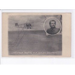 LE CROTOY: aviateur Dutil sur biplan caudron, aviation, autographe - très bon état