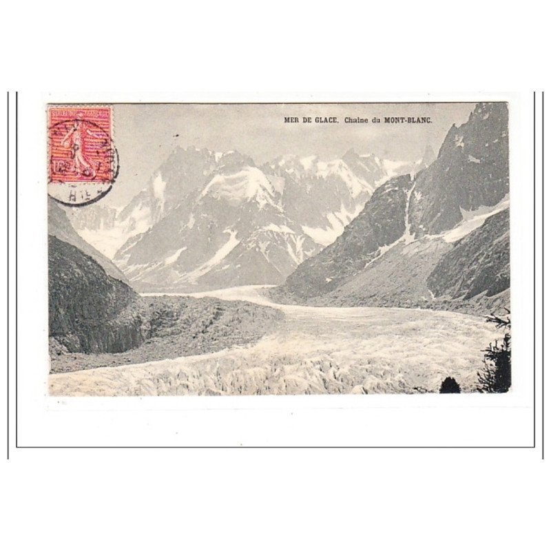 MONT-BLANC : mer de glace (papier tres epais) - tres bon etat