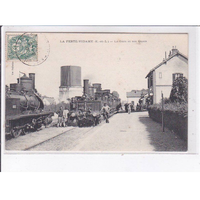 LA FERTE-VIDAME: la gare et ses quais - très bon état