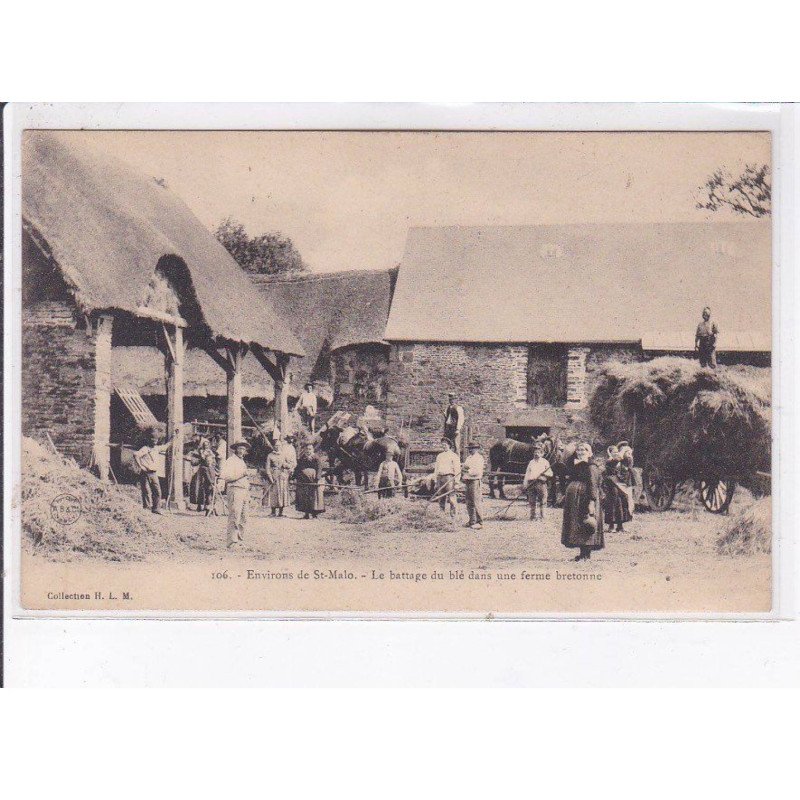 environs SAINT-MALO: le battager du blé dans une ferme bretonne - très bon état