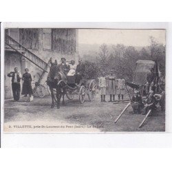 VILLETTE: le départ, attelage - très bon état