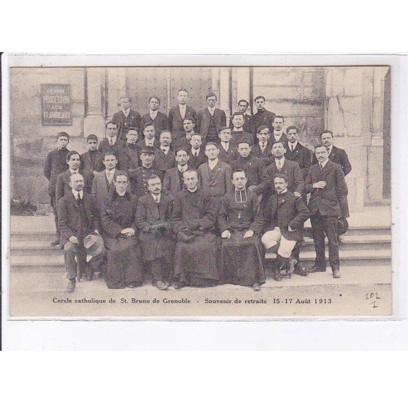 GRENOBLE: cercle catholique de saint-bruno, souvenir de retraite 1913 - très bon état