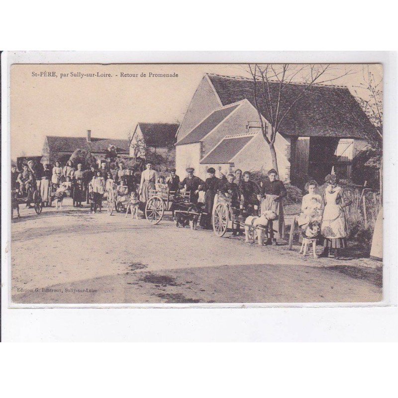 SAINT-PERE: retour de promenade (voiture a chien - attelage) - très bon état