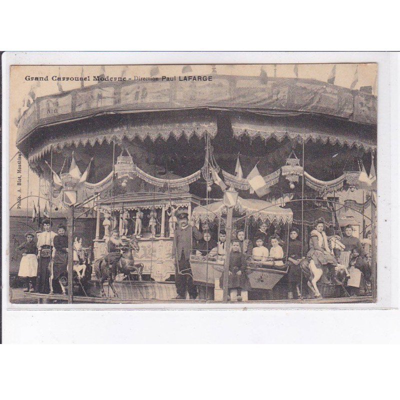 MONTBIZOT(?): manège, grand carousel moderne, paul lafarge - très bon état MONTBIZOT(?): manège, grand carousel moderne, paul lafarge - très bon état