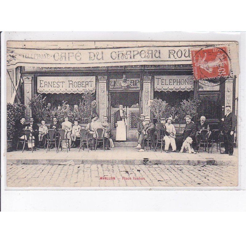 AVALLON: café du chapeau, Ernest Robert - très bon état