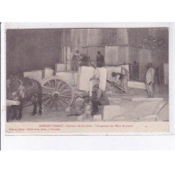 AUBIGNY-TAIGNY: intérieur des carrières, chargement des blocs de pierre - état