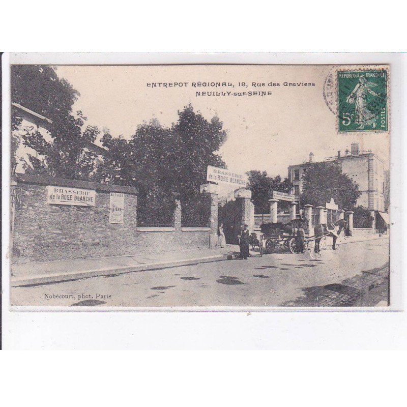 NEUILLY-sur-SEINE: entrepot régional, 18, rue des graviers, braserie de la rose blanche - très bon état