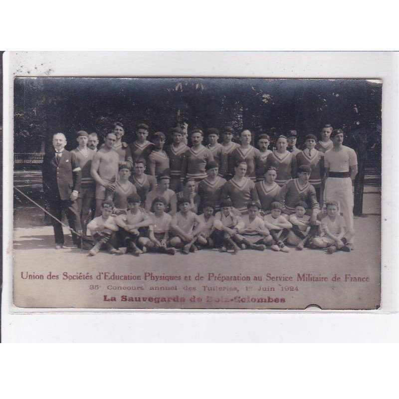 BOIS-COLOMBES: union des sociétés d'éducation physiques et de préparation au service militaire de france - très bon état