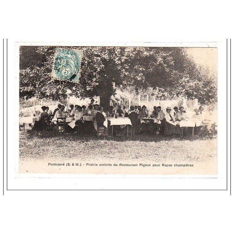 PONTCARRE : prairie ombré du restaurant pigeon pour repas champetres - tres bon etat