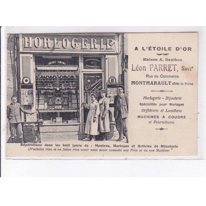 MONTMARAULT: horlogerie à l'étoile d'or Léon Parret - très bon état