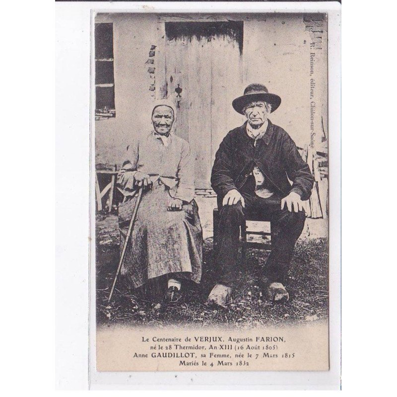 VERJUS: le centenaire Augustin Farion, Anne Gaudillot - état