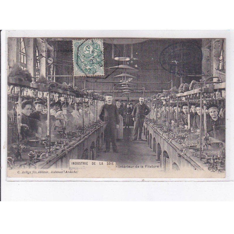 ANDUZE: industrie de la soie, intérieur de la filature - très bon état