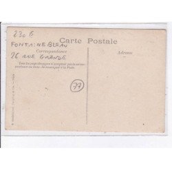 FONTAINEBLEAU: 26 rue grande, quincaillerie Mlle Vve Langlois, P. Barbier , coiffeur - très bon état