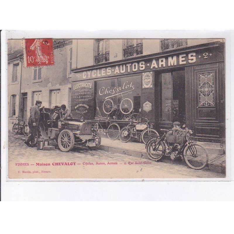 FISMES: maison chevalot, cycles, autos, armes, motos - très bon état