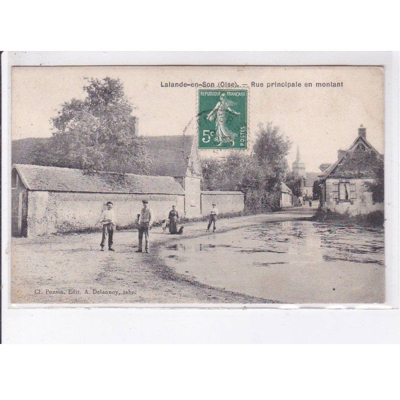 LALANDE-en-SON: rue principale en montant - très bon état