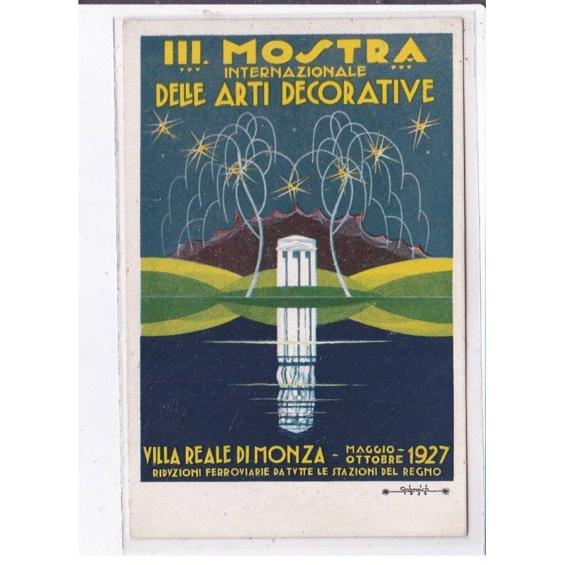 PUBLICITE : terzia mostra delle arti decorative a Monza 1927 (Dabovich) - très bon état