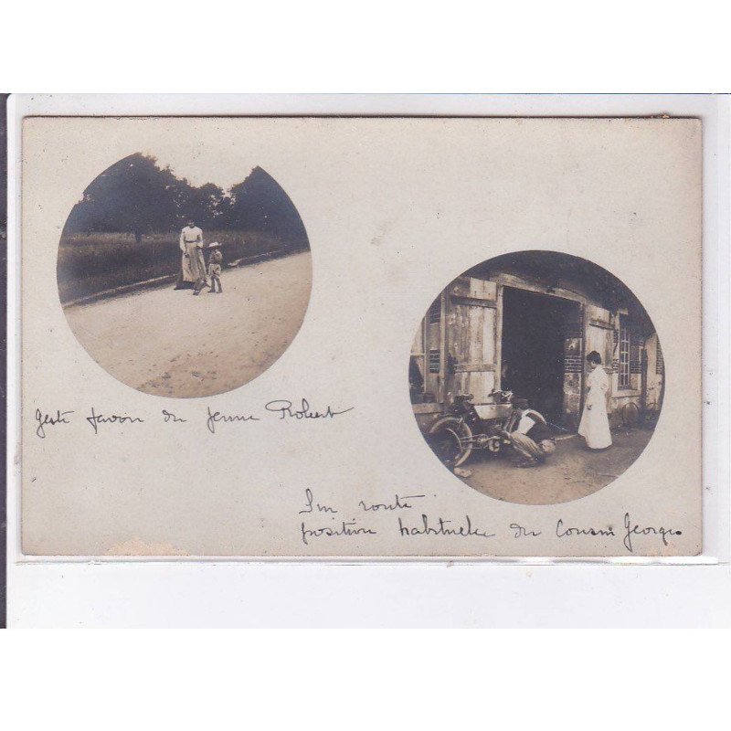 environs GRANVILLE:  2 CPA, moto, voiture - très bon état