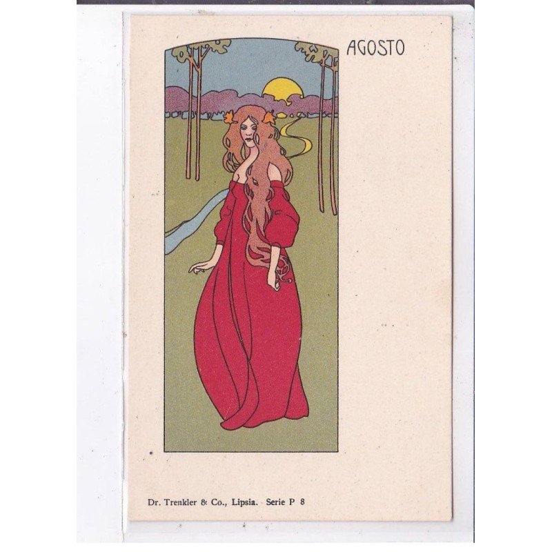 ILLUSTRATEURS : Baruffi Alfredo - série des mois "Agosto" - très bon état