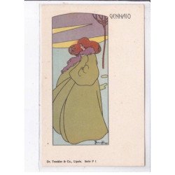 ILLUSTRATEURS : Baruffi Alfredo - série des mois "Gennaio" - très bon état