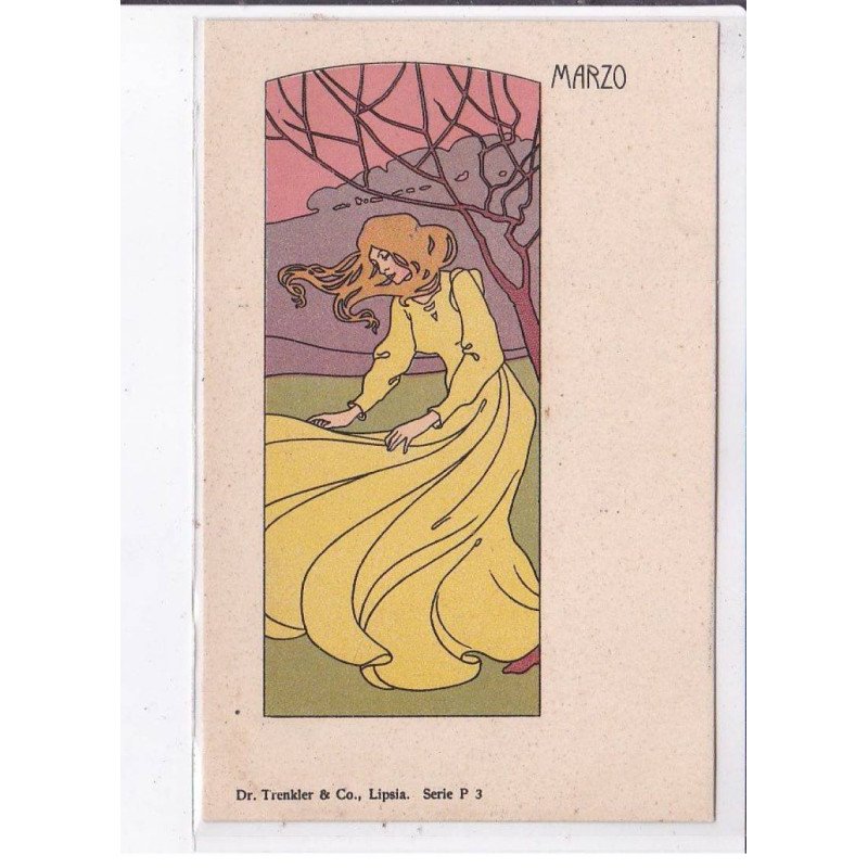ILLUSTRATEURS : Baruffi Alfredo - série des mois "Marzo" - très bon état