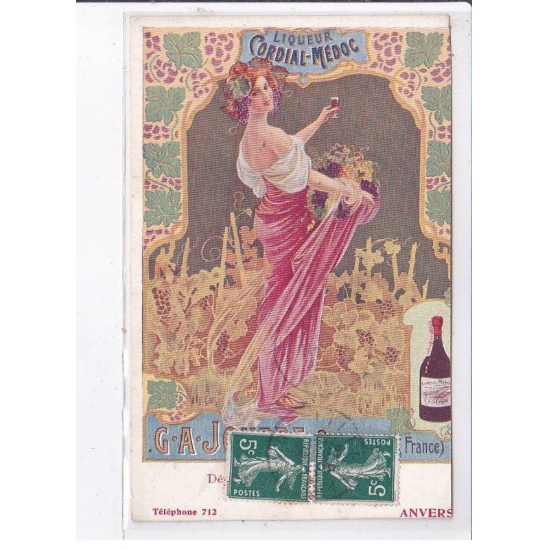 PUBLICITE : liqueur Cordial Medoc - état (coupée)