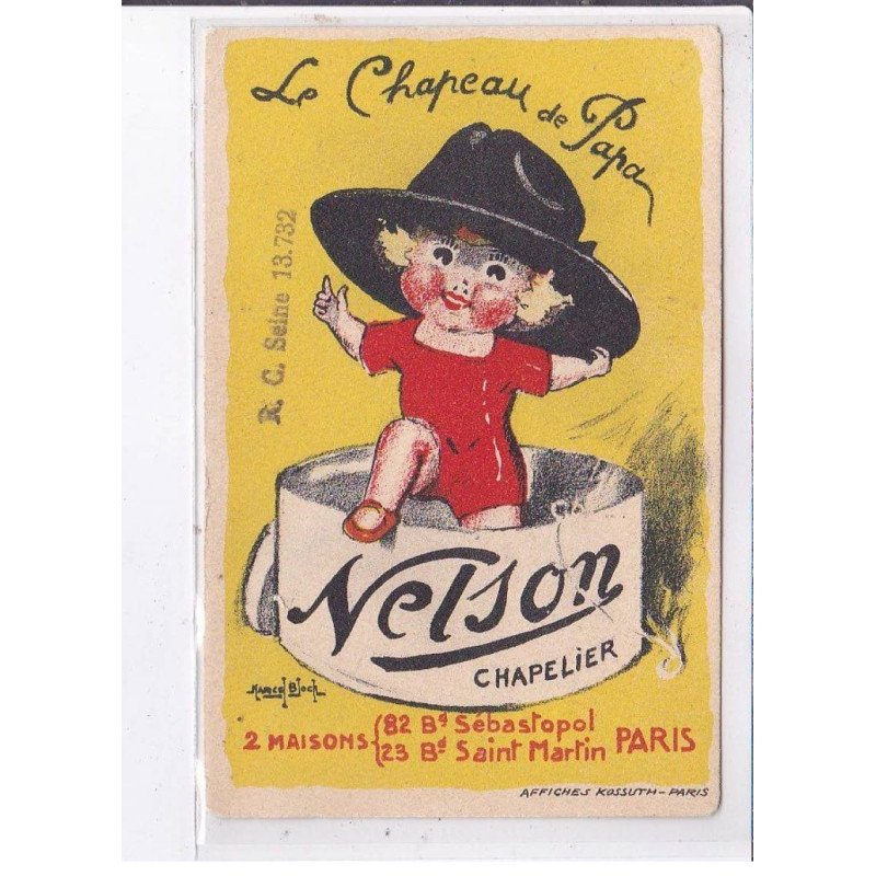 PUBLICITE : Nelson Chapelier illustrée par Marcel Bloch - état