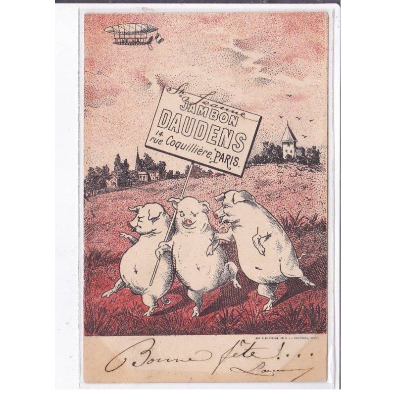 PUBLICITE : Jambon DAUDENS rue coquillère à Paris - état