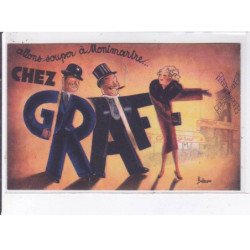 PUBLICITE : "allons souper à Montmartre chez GRAFF" illustrée par Bellenger - très bon état
