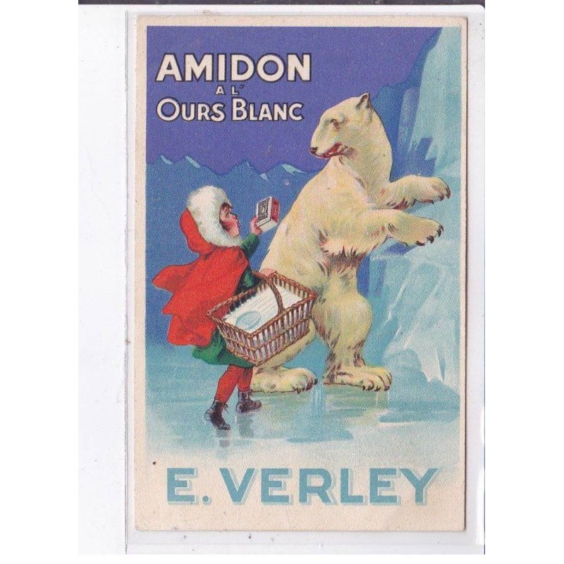 PUBLICITE : amidon a l'ours blanc - VERLEY - très bon état
