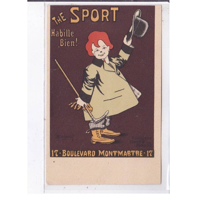 PUBLICITE : magasin "The Sport" boulevard Montmartre (illustrée par ZAGNOLI) - très bon état
