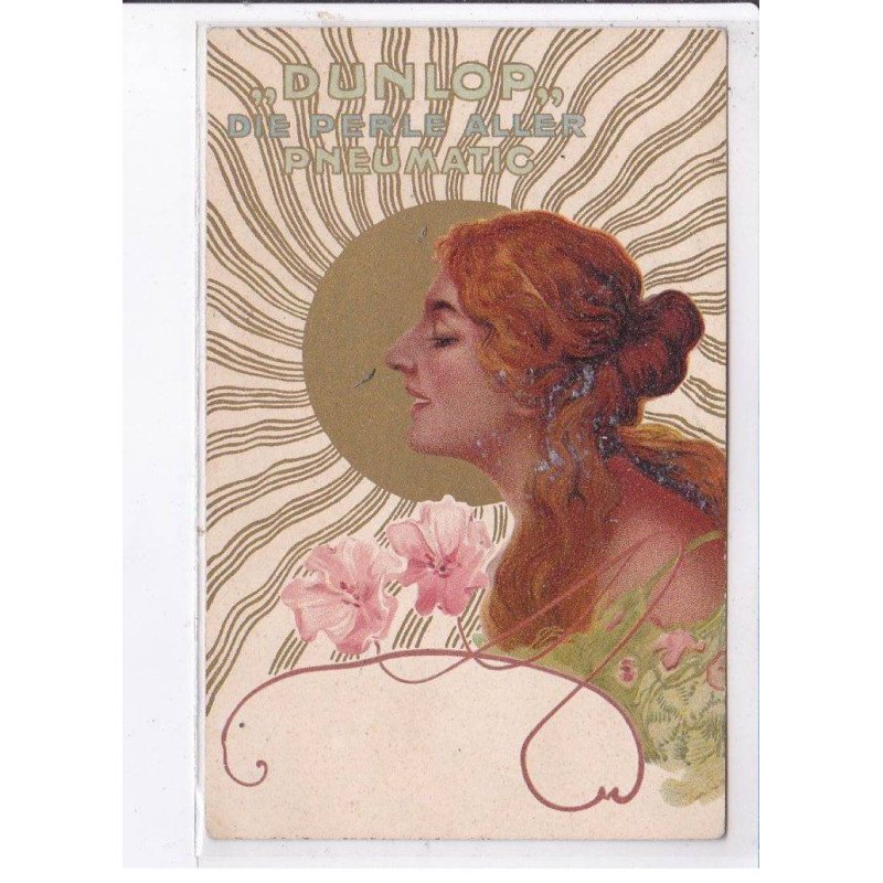 PUBLICITE : pneumatic DUNLOP (inspirée des" femmes au Soleil" de Raphaël KIRCHNER) - très bon état