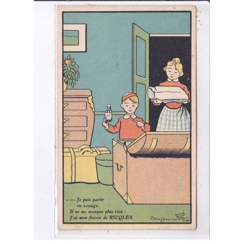 PUBLICITE : Benjamin RABIER - alcool de menthe Ricqles - état
