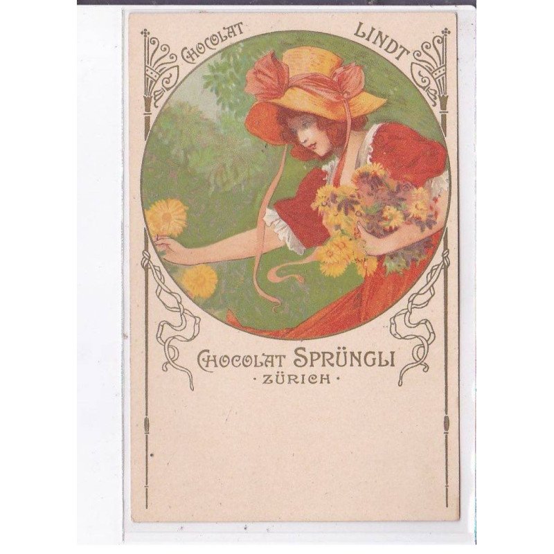 PUBLICITE : chocolat Lindt et Sprungli à Zurich (Suisse) - bon état