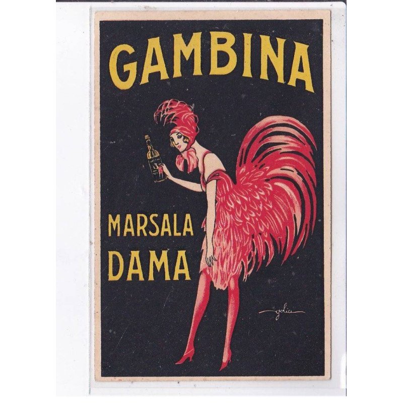 PUBLICITE : Marsala Dama "Gambina" illustrée par Golia - très bon état