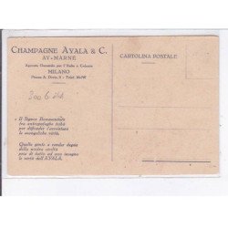 PUBLICITE : champagne AYALA à Ay (agence de Mila - Milano (Italie) - état (très leger pli dans la largeur au milieu)
