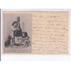 PUBLICITE : champagne Devaux (chien - enfants) - bon état