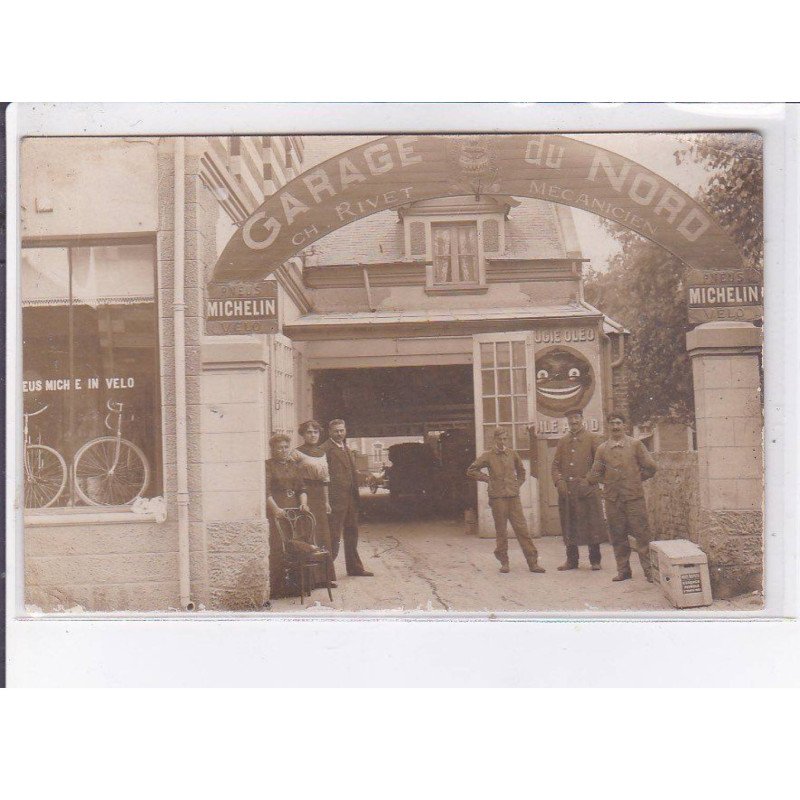 BERCK-sur-MER: rue de l'impératrice, garage du nord, michelin, Ch. Rivet (automobile - velo) - état