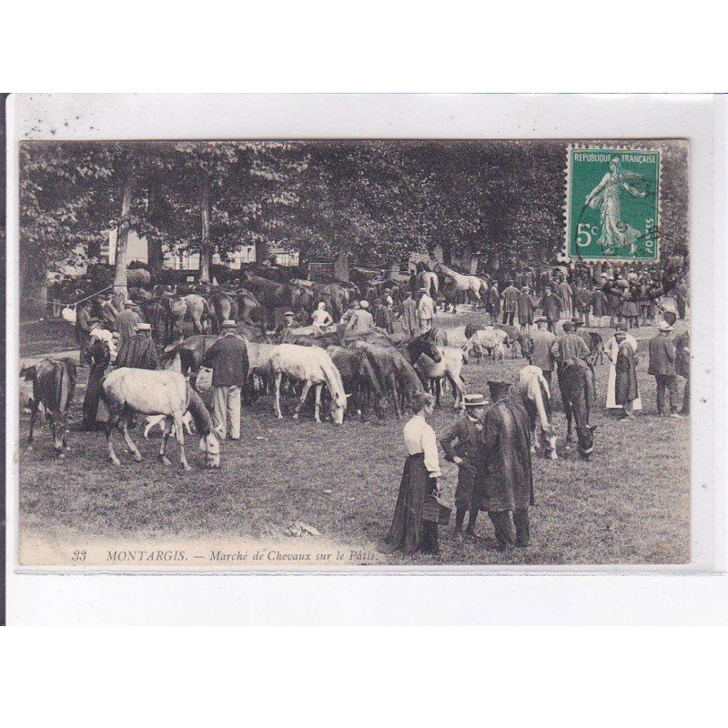 MONTARGIS: marché de chevaux sur le pâtis - très bon état MONTARGIS: marché de chevaux sur le pâtis - très bon état
