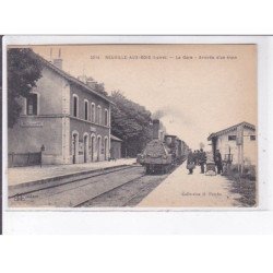 NEUVILLE-aux-BOIS: la gare, arrivée d'un train - très bon état