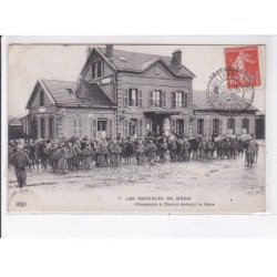 MERU: les troubles de méru, chasseurs à cheval devant la gare - très bon état
