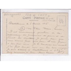 CASTILLONNES: chien, texte militaire - très bon état