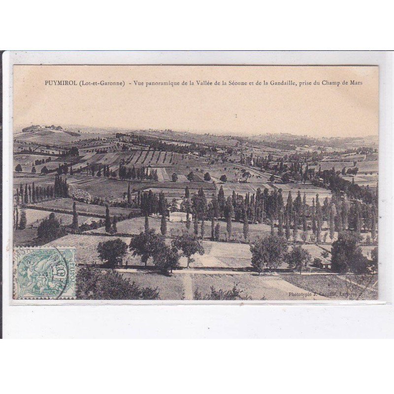 PUYMIROL: vue panoramique de la vallée de la séoune et de la gandaille - très bon état