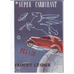 PUBLICITE : supercarburant PEGASE lot de 7 cartes postales semi-modernes (automobile)- très bon état